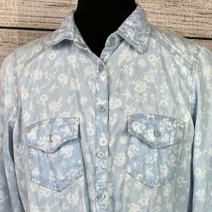 Maurices Light Blue Chambray Button Down